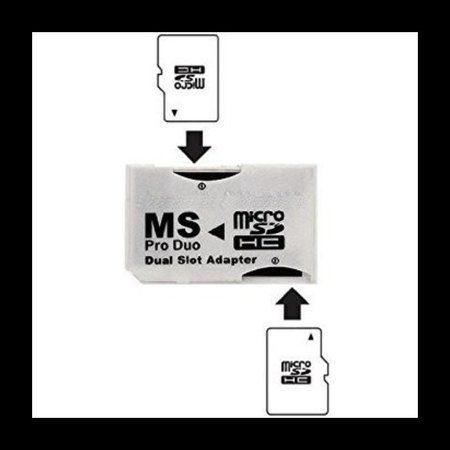 SANOXY Dual Slot MicroSD to MS PRO DUO Adapter, Black MicroSD or MicroSDHC Cards White SANOXY-MICROSD-PRODUO-W